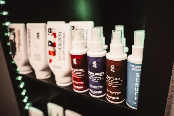 Billy Jealousy hair and beard products on the shelf