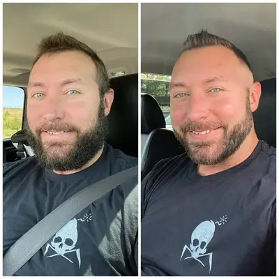 Color and cut transformation before and after